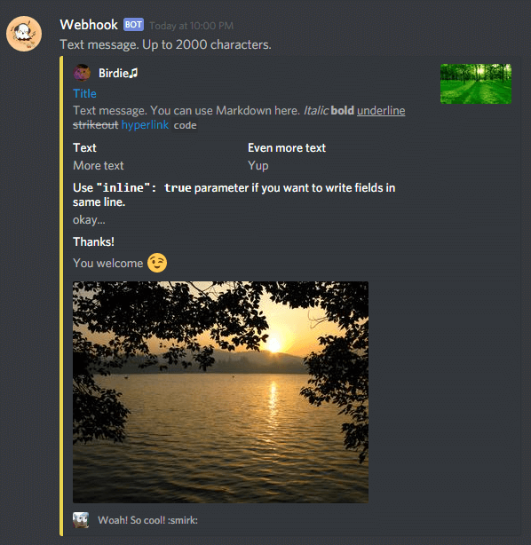 http - Using Discord Webhooks to Send a Message with Embedded Image ...